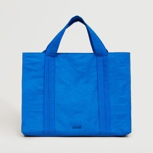 Bright blue shopper tote bag